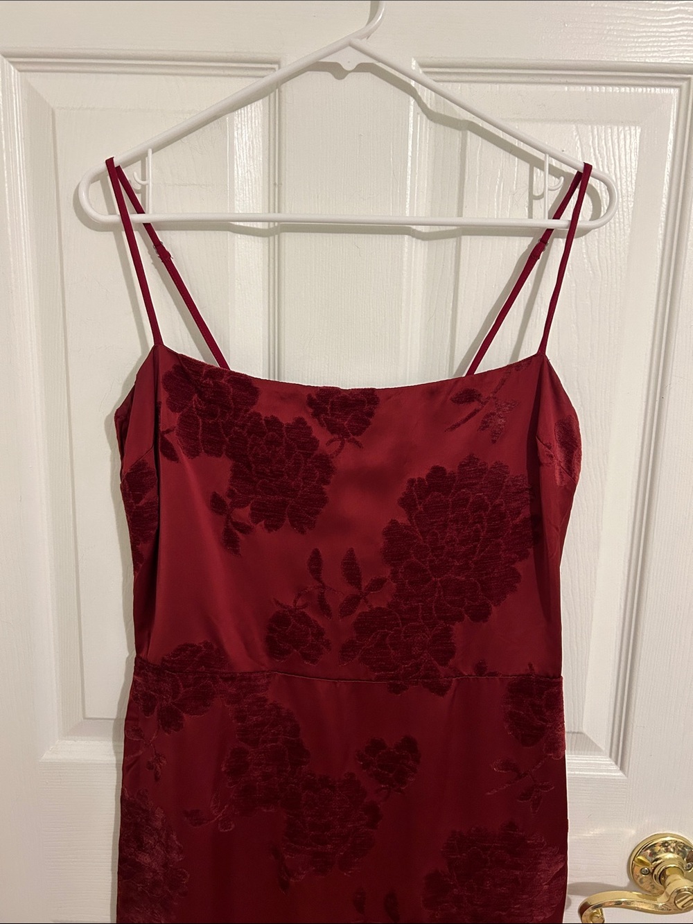Reformation Frankie Scarlet Slip Maxi Dress Floral Velvet Burnout New Size 10 - Picture 5 of 15